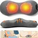 Back Massager with Heat Vibration and Adjustable Height Smooth Spine Triple Fusion Back Massager for Back Relaxation Pain 3-in-1 Electric Lumbar Support Pillow for Bed Chair (Dark Gray)