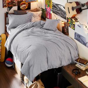Bedsure Twin/Twin XL Comforter Set - Grey Soft Bedding for All Seasons, Cationic Dyed Bed Set, 2 Pieces, 1 Twin Size Comforter (68"x88") and 1 Pillow Sham (20"x26"+2")