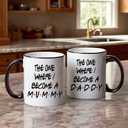 Mommy & Daddy Mug Set for New Mom and Dad, Pregnancy Announcement Gifts for New Parents, Promoted To Mummy & Daddy, First Time Mom Dad to Be Gifts 11oz