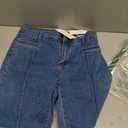 roswear Women's Jean Shorts Stretchy Skinny Knee Length Bermuda Shorts with Front Seam Indigo494 Blue Medium