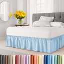 Wrap Around Dust Ruffle Bed Skirt - Light Blue - for Full Size Beds with 12 Inch Drop - Elastic Strap - Adjustable Pleated Bedskirt with Brushed Fabric and Wrinkle Free - for Women, Men, Kids & Teens (Full, 11 - Light Blue)