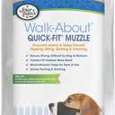 Four Paws Walk-About Quick-Fit Adjustable Dog Muzzle for Small Dogs, Washable & Breathable, Black, 1 Count