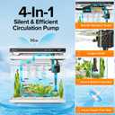 Vehipa Fish Tank Aquarium, 2.2 Gallon Smart Fish Aquarium Kits with Auto Feeder, Silent Water Pump, Temperature Display, Smart Humidifier & 7-Color Lighting, for Office & Home - White