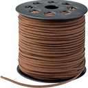 LWPITTY 3mm x100 Yards Coffee Suede Cord Suede Lace Faux Leather Cord with Roll Spool for Bracelet Necklace Beading DIY Handmade Crafts.