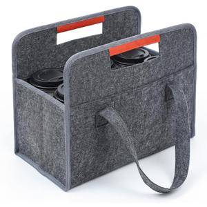 Moukeren 6 Cup Drink Carrier with Handle Reusable Drink Caddy Portable Coffee Cup Holder with Folding Design Adjustable Dividers for Delivery, Car, Take Out, Outdoors