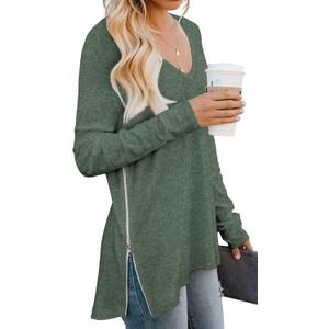 Long Shirts for Women to Wear with Leggings Green L 