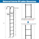 Universal Exterior RV Ladder, 7.6FT-8.4FT Aluminum Travel Trailer Ladder, 250lbs Capacity, Black