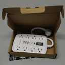 Short Extension Cord 1 ft, Small Power Strip Flat Outlet Extender Surge Protector with 8 AC Outlets 6 USB (5V/4.8A 24W), Mini Extension Cord Flat Wall Plug for Home Office Dorm Kitchen Bathroom
300+ bought in past month