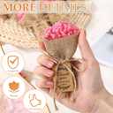 Kingdder 24 Pcs Mini Magnet Dried Flower Bouquets Baby Shower Favors for Guests Rustic Babys Breath Bridal Shower Wedding Baptism Favors with Thank You Cards Return Gifts Wedding Souvenir(Pink)