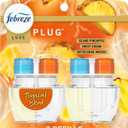 Febreze Plug In Air Freshener, Odor-Fighting Scented Oil Refill, Tropical Blend Scent, 2 Refill
