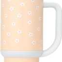 Ello Oasis 30 oz Tumbler with Handle & Retracting Straw | Reusable Insulated Stainless Steel Cup 100% Leakproof, Gifts for Teens Women Men | Keeps cold for 24 Hours, Cup Holder Friendly, Daisies