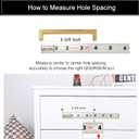 QOGRISUN 5 Pack Solid Brass Cabinet Pulls, 3-3/4 Inch Hole Center, Brushed Matte Gold Square Drawer Handles, Modern Brass Hardware for Kitchen Dresser Bathroom Cupboard Furniture