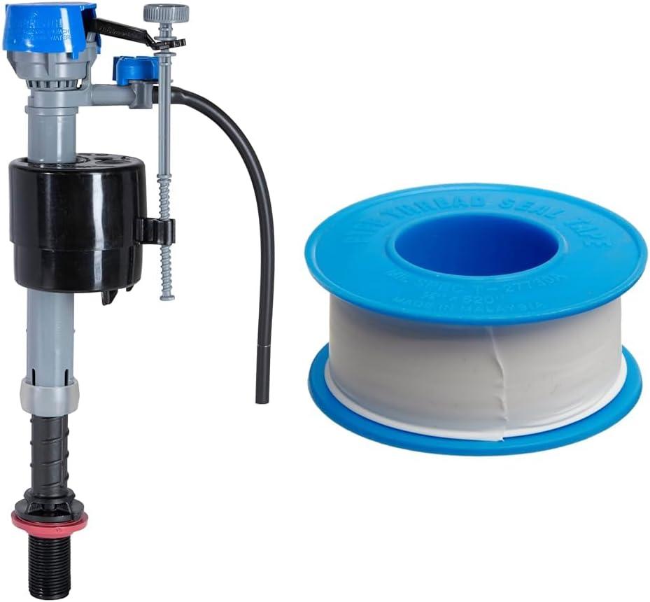 Fluidmaster 400H-002 Toilet Fill Valve and Dixon Valve TTB75 PTFE Industrial Sealant Tape, 520" Length, 3/4" Width, 3.5mil Thick