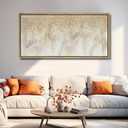 27"x56" Framed Gold Foil Abstract Wall Art,Modern Canvas Wall Paintings Abstract Artwork Large Painting for Bedroom Home Office Wall Decor