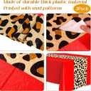 3 x Leopard Print Tablecloth 54 x 108'' Leopard Plastic Table Cover Disposable Safari Animal Cheetah Print Party Decorations for Baby Shower Wedding Birthday Party Favors(Red,3 Pcs)