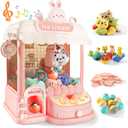 Large Claw Machine for Kids Adults, Mini Vending Machine with 30 Fun Toys, Candy Dispenser Machine, Prize Dispenser with Music Light Birthday Gifts for Boys Girls Age 5-7 8-10 10-12 (Bunny)