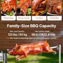 VEVOR Rotisserie Grill, 56in Electric Rotisserie Grill Kit 8 Level Height, BBQ Grills Rotisseries Kit with 132 lbs Load Capacity, Asador de Puerco, Stainless Steel Automatic Grilling Kits for Parties