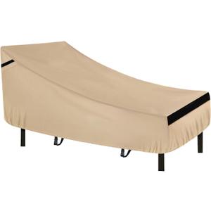 NEVERLAND Patio Chaise Lounge Cover - 420D Lounge Chair Covers Waterproof Outdoor with Air Vent and Adjuatable Buckles All Weather Protection - 84L x 32W x 30H inch Golden