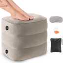 YSJILIDE Inflatable Travel Foot Rest Pillow, Travel foorest Pillow for Kids/Adults, Adjustable 3 Layers Height Leg Rest Pillow, Great for Living Room, Train, car (1 Pack)