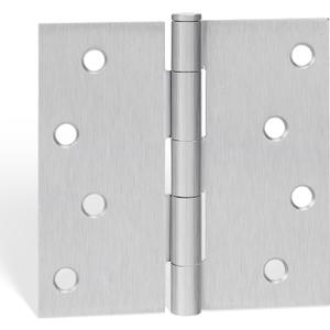 goldenwarm 3 Pack Nickel Door Hinges 4inch x 4 inch Door Hinges Brushed Nickel Door Hardware Satin Nickel Iron Door Hinges with Square Corners
