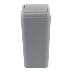 4.5 Gallon Plastic Swing-Top Trash Can, Garbage Can with Swing Lid, Gray