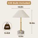 18.9" Mable Table Lamp, Beige Linen-Style Shade Tall Stone Table Lamp