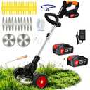 Electric Weed Wacker Cordless Weed Eater 21V Battery Powered with Wheels