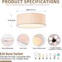 Bedroom Ceiling Light fixtures，Flush Mount Lighting, 19.7-inch