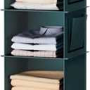 YOUDENOVA Hanging Closet Organizer, 6-Shelf Closet Hanging Storage Shelves, Green