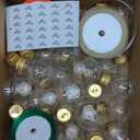 KaKaPops 30 Pieces Christmas Booze Balls, Christmas Tree Hanging Ornaments Clear Plastic Fillable Bulbs Pendant Ball with Screw Caps and Ribbons for Christmas Home Party Decor (Gold)