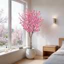 HUAESIN 6.5ft Artificial Cherry Blossom Tree with 32 Branches, Pink Silk Flowers for Home, Wedding, Party, Office Decor