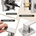 Tinewa 5 Pack Brushed Nickel Passage Door Levers Interior Door Handles, Heavy Duty Closet Hallway Door Handle Sets
