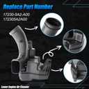 AUCERAMIC 17230-5A2-A00 Lower Engine Air Cleaner Intake Hose Fit 2013-2017 for Honda Accord 2.4L 3.5L#OE 172305A2A00 Air Filter Intake Housing Box Resonator Chamber Assembly