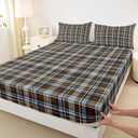 Feelyou Vintage Buffalo Plaid Bed Sheets Set Full Size Checkered Retro Bed Set Preppy Gingham Deep Pocket Fitted Sheet Grid Geometric Breathable Soft Lightweight Microfiber