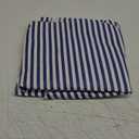 misaya Round Waterproof Vinyl Table Cloth, Buffalo Flannel Backed Tablecloth, Wipeable Plastic Table Cover for Dinner, Kitchen, Picnic (60", White and Navy)