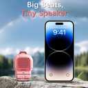ZIHNIC Wearable Bluetooth Speaker,14H Long Playtime Wireless Speaker, Waterproof IPX7 Rating, Comfortable Speaker for Outdoor Fun (Pink)
