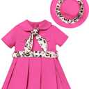 Baby Girl Wild One 1st Birthday Outfit Leopard Print Bloomer Shorts Set Cheetah Dress Jungle Safari Theme Outfits Rose Red 18-24 Months