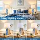 29" Modern Blue Lamps Set of 2 for Bedroom, Living Room & Bedside