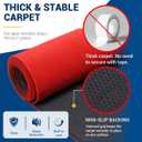 3x10 Ft Red Carpet Runner with Non-Slip TPR Rubber Backing, Aisle Runner Rug for Wedding Party Prom, Indoor Outdoor Waterproof Runway Carpet for Events & Entrance