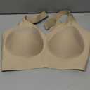 Vertvie Jelly Bras for Women Plus Size Minimizer Soft Wireless Push Up Bra Full Supportive Older Lift Back Coverage Bralette (38B, Nude)