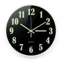 12-Inch Glow in the Dark Wall Clock – Luminous Silent Non-Ticking Quartz Wall Clock with Night Light Function, Bold Easy-to-Read Numbers for Bedroom, Living Room & Office