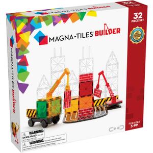 MAGNA-TILES Builder 32-Piece Magnetic Construction Set, The ORIGINAL Magnetic Building Brand