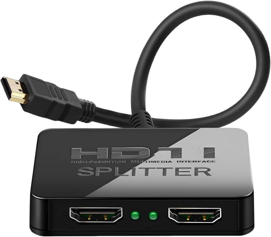 4K HDMI Splitter 1 in 2 Out Mirror Display Not Expand, Dual HDMI Splitter Hub to Dual Monitors Multi-Scree Displays Audio Synchronization, Compatible for MacBook Laptop Desktop PC Graphics Card TV
