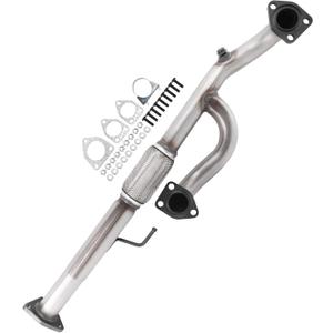 409 Stainless Steel Exhaust Stainless Y Flex Pipe Compatible with 2009 2010 2011 2012 2013 2014 Pilot 3.5L V6，Repklace OE : 73011, 38016, 2100-424935 EPA