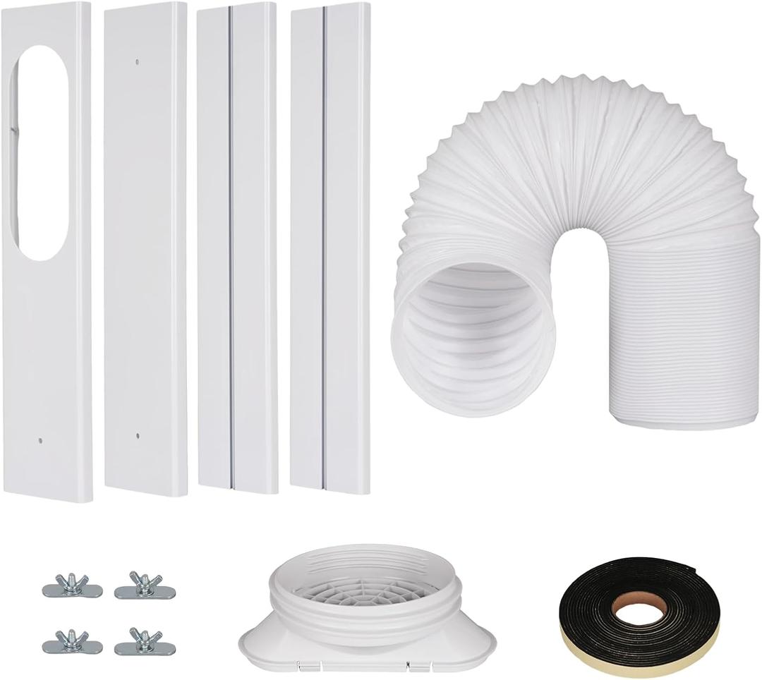 LuckIn Portable Air Conditioner Kit with Hose and Panels, Adjustable Window Seal Kit with 5.9 Inch Diameter 59" Length Hose for Vertical/Horizontal Window