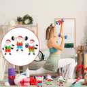 Fitness Gym Christmas Ornaments Funny Decoration Santa Weight Lifting Workout Ornaments Wooden Barbell and Dumbbell Xmas Rustic Tiered Tray Standing Tabletop Decor for Gym Lovers Gifts