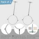2 Sets Adjustable Pipe Bracket Heavy Duty Galvanized Iron Stove Pipe Hanger StrapWall Support Chimney Pipe Holder Round Split Ring Vent Conduit Carrier Kit with All Mounting Screws (3-Inches)