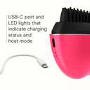 Conair Cordless Heated Brush, Portable Ceramic Ionic Smoothing Brush for Frizz Control & Shine, Rechargeable, 2 Heat Settings, Travel-Friendly Styling Tool with Protective Cover, Hot Pink & Black