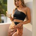 Holipick Women One Shoulder High Waisted Bikini Set Two Piece Tummy Control Swimsuits Full Coverage Bathing Suit, XL