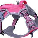 BUMBIN Tactical Dog Harness for Small Dogs No Pull, Famous TIK Tok No Pull Puppy Harness, Fit Smart Reflective Pet Walking Harness for Training, Adjustable Dog Vest Harness with Handle Pink S